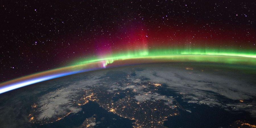 Aurora boreale (immagine sat della NASA)